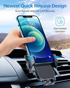 andobil 2025 Upgraded Car Phone Holder Mount for Vent, Military Sturdy Metal Clip Air Vent Phone Holder for Your Car Easy Used Cell Phone Car Mount for iPhone 16 15 14 13 12 Pro Max Samsung S25 S24