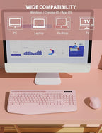 Wireless Keyboard and Mouse Combo - Full-Sized Ergonomic Keyboard with Wrist Rest, Phone Holder, Sleep Mode, Silent 2.4GHz Cordless Keyboard Mouse Combo for Computer, PC, Laptop, Mac, Windows -Trueque