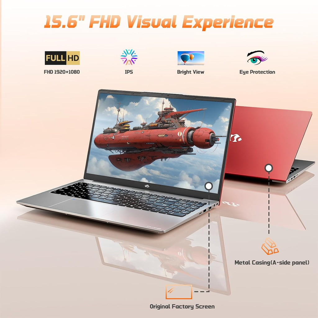 15.6" FHD IPS Student-Laptop Computer - 16GB RAM 1TB SSD, 4 Cores 13th Gen Intel N150(Beat to i3-1115G4, Up to 3.6GHz), 65W GaN Type-C, Fingerprint, Backlit Keyboard, Wi-Fi 6, BT5.2, Numpad
