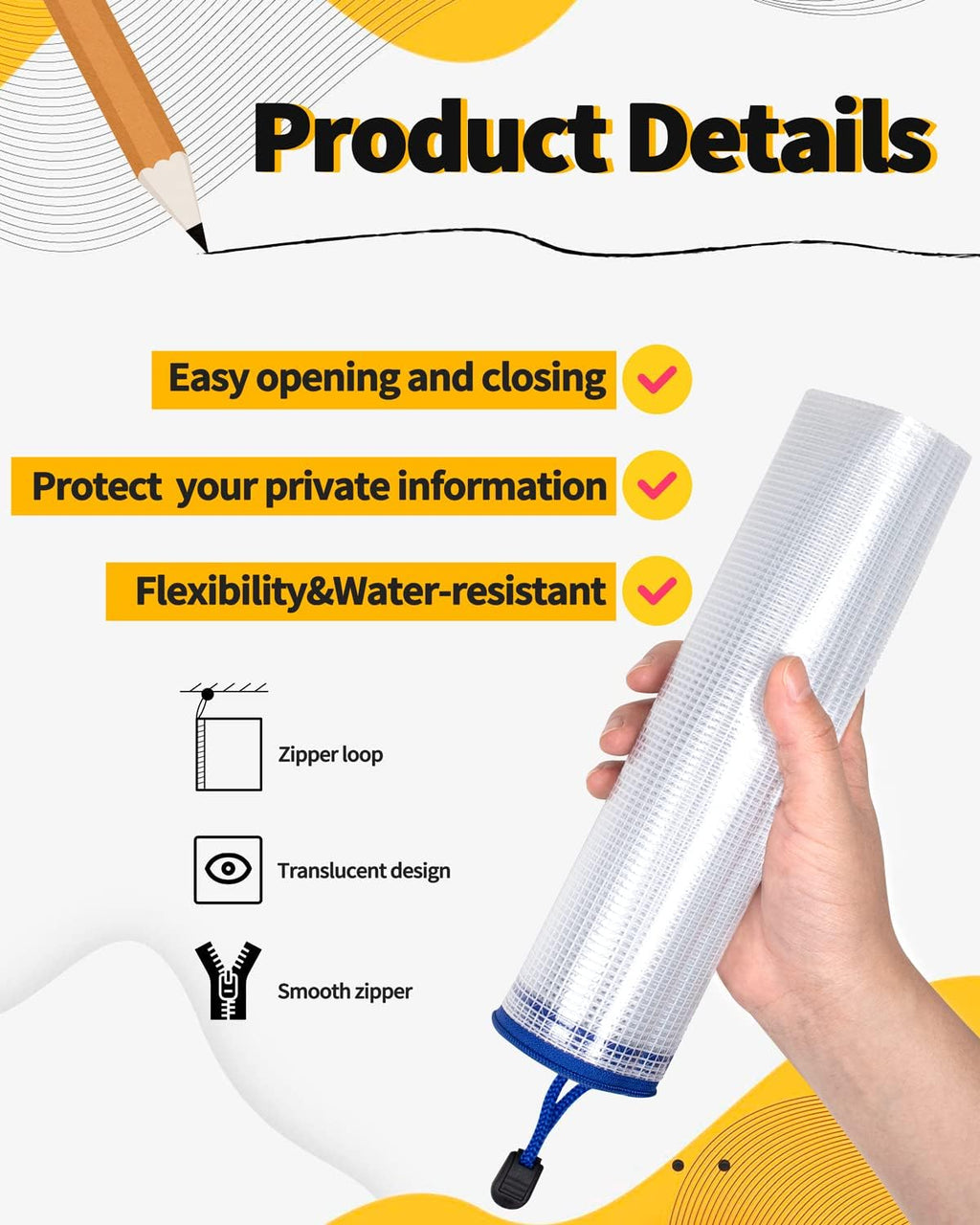 SUNEE Mesh Zipper Pouch 11x16 in (10 Colors, 30 Packs), Large Mesh Zipper Pouch Bags for School Office Supplies, Puzzles & Games, Travel Accessories, Waterproof Zipper Pouches for Organizing