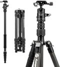 Fotopro 59" Carbon Fiber Travel Tripod, Lightweight Compact Camera Tripod with Ball Head Quick Release Plate, Compact Detachable Monopod with Carry Bag, Load up to 8KG/17.63lbs
