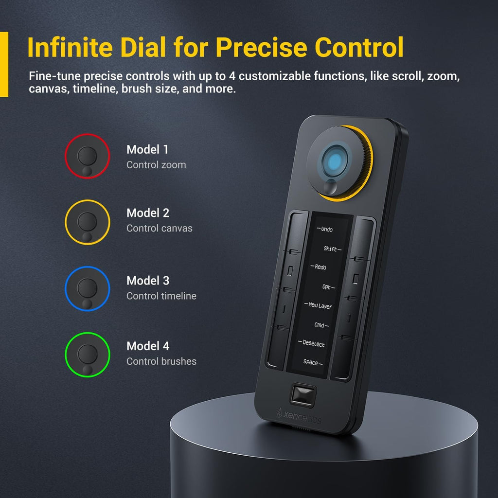 XENCELABS Quick Keys for PC, MacBook, Desktop, Drawing Tablet, Pen Display, OLED Display, 44 Customizable Shortcuts Keydail for Digital Drawing, Video Editing, Photo Retouching, Windows/macOS