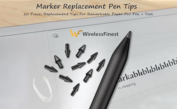 10-Pack Replacement Nibs for Remarkable Paper Pro Pen Stylus Pen, Durable Replaceable Spare Tips for Precise Writing and Sketching + Tool for Easy Installation
