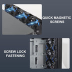 120mmx5 600mm Adjustable Computer PC Vent Fans 3V-12V Speed Controller for Flexible Arrange Rack Space Window Wall Cabinet Server Mining Rig Chicken Coop Exhaust Cooling