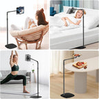 elitehood iPad Stand Floor, Height Adjustable Tablet Floor Stand with Heavy Base, 360° Rotatable Kinlde Holder for Reading in Bed, Fit 4.7''-13'' iPad mini Air Pro, Galaxy Tab, Kindle and Cell Phone