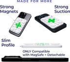 The Clingy Thingy Magnetic Sticky Phone Grip - Removable iPhone Suction Grip for Hands-Free FaceTime - Workouts, Influencers & Content Creator Essentials, Compatible with iPhone 12-16 (White/Green)