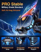 VANMASS Car Phone Holder Mount 2025 Upgraded [Patent Steel-Hook] Car Vent Phone Mount Clip Military-Grade Shockproof Cell Phone Car Mount Handsfree Truck Stand Vent Cradle for iPhone 16 Android,Black