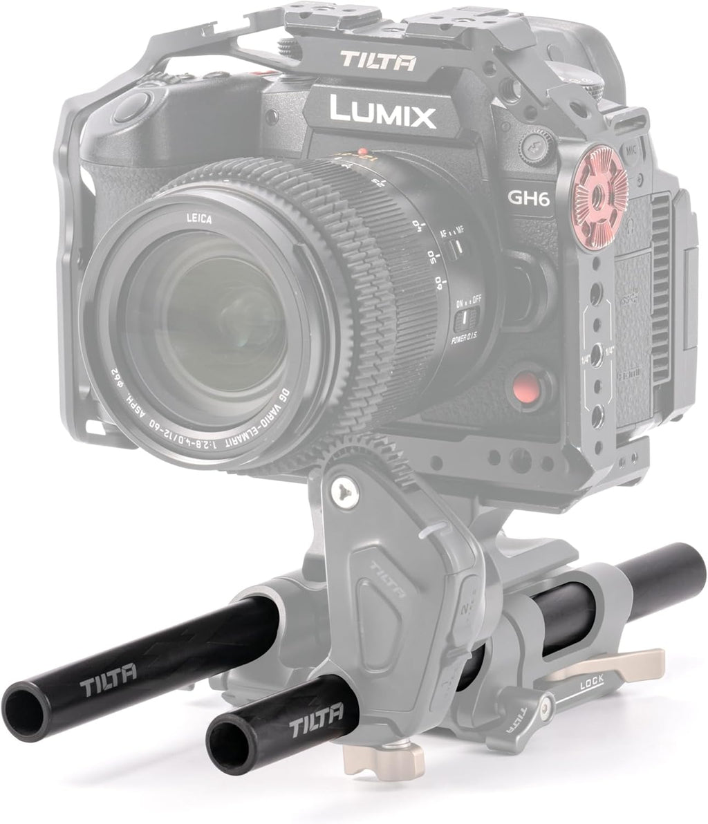 Tilta 2X Carbon Fiber Rods 15mm for Rail Support System | Increased Strength | Limited Reflection | Lightweight | DSLR Shoulder Rig, Camera Stabilizer Cage, Matte Box (20cm)