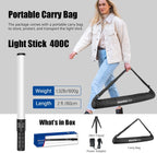 Mettlelite LS400C RGB LED Light Stick Full Color Continuous Output Video Light 2 ft with APP Control 2800K-8000K CRI96 TLCI97 RGB CCT HSI 10 Customizable Light Effects Built in Rechargeable Battery