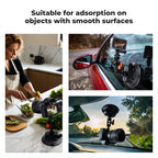 K&F CONCEPT 4.5" Suction Cup Camera Mount with Magic Arm, ARRI Style 1/4" 3/8" Threads, Quick Release Car Mount Compatible with Gopro DJI Insta360 for DSLR Action Camera Phone Video Shooting