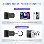 KIWIFOTOS for Magsafe Phone Camera Grip Magnetic Phone Tripod Handle with Bluetooth Remote & Tripod Mount Adapter for iPhone 16 Pro Max Samsung Smartphone Vlog Video Shooting (Gray)