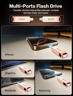 MFi Certified 512GB Flash Drive for iPhone iPad, IMKAR Memory Stick Storage for Photos Videos, Compatible with iPhone iPad Android and PC, Plug and Play No Application Required (Rose Gold)