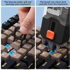 Ordilend Keyboard Cleaning Kit Laptop Cleaner, All-in-One Computer Camera Cleaning Kits Brush Tool, Multi-Function PC Electronic Cleaner for iPad iPhone Pro Earbuds Camera Monitor with Patent, Black