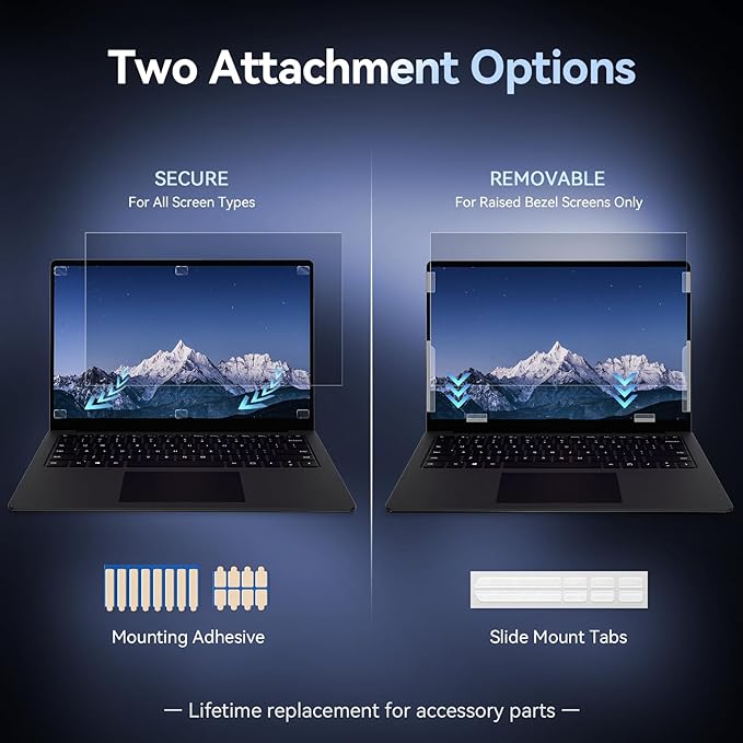 Laptop Privacy Screen 14 Inch Compatible with HP/Dell/Acer/Samsung/Asus/Lenovo/Toshiba,16:10 Aspect Removable Anti Glare Blue Light Filter Protector, 14 in Laptop Privacy Screen Shield