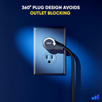 Maximm Monitor Computer Power Cord 1 Ft Flat Plug 360° Rotating PC Cable 3 Prong for, Desktop, Printer, Scanner, 16 AWG NEMA 5-15P to IEC13 - UL Certified