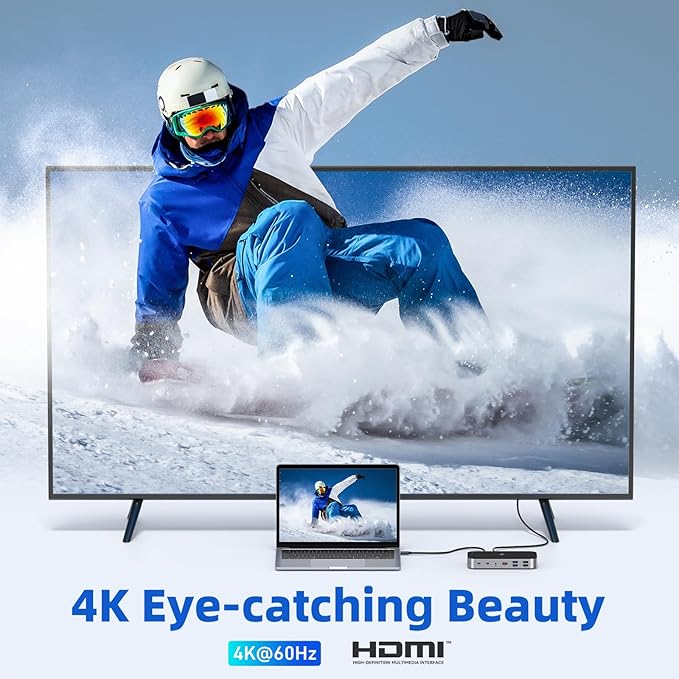 Laptop Docking Station,16 in 1 Docking Station USB C Docking Triple Monitor,USB C Dock Station with 3 HDMI,PD 100W, USB 3.1/3.0/2.0,RJ 45 Ethernet,SD/TF,Audio for Dell/HP/Lenovo