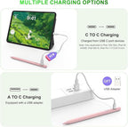 Stylus Pen for iPad 2018-2025: 15 Mins Fast Charging Pencil 1 Generation with Tilt Sensitivity Palm Rejection - Work for iPad Air 3 4 5 M2 M3- Pro 11" 12.9" M4 - Mini 5 6 - iPad 6 7 8 9 10 11 (Pink)