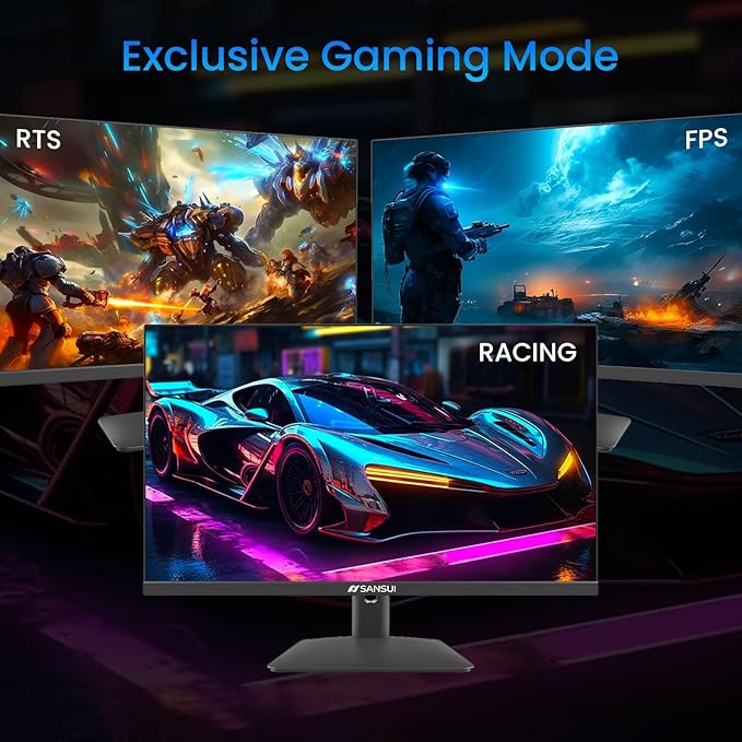 SANSUI 24 Inch Gaming Monitor 180Hz, DP 1.4 & HDMI 2.0 Ports High Refresh Rate Computer Monitor, Racing FPS RTS Modes, 1ms Response Time 110% sRGB (ES-G24F4, HDMI Cable Included)
