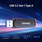2 Pack 128GB USB Flash Drive, Metal Thumb Drives, USB 3.2 Up to 200MB/s Type A Memory Stick for Storage and Backup, F309