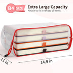 Umriox Mesh Zipper Pouch, 14.9x11.0 in (12 Colors, 12 Packs), Extra Large Zipper Bags, Waterproof Zipper Pouches for Office Supplies, Puzzles, Board Game Storage & Cross Stitch Projects