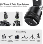 elitehood Magnetic Phone Tripod Mount for Magsafe, Aluminum iPhone Tripod Mount Adapter with 1/4” Screw, Cold Shoe Phone Holder for Camera, Compatible with iPhone 16/15/14/13 Series