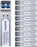 10Pcs 1.25G Single Mode SFP Fiber Module Network Transceiver, LX SM 1310nm 20km, Duplex LC Interface for Switch, Router, Firewall, Network Card, Media Converter etc