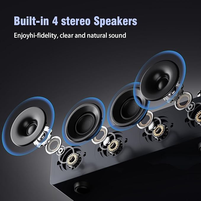 1 by ONE High Fidelity Record Player, All-in-One Turntable with Built in Speakers Phono Preamp, Magnetic AT-3600L Cartridge, RCA Output, Belt Drive 2-Speed, Piano Lacquer Grey