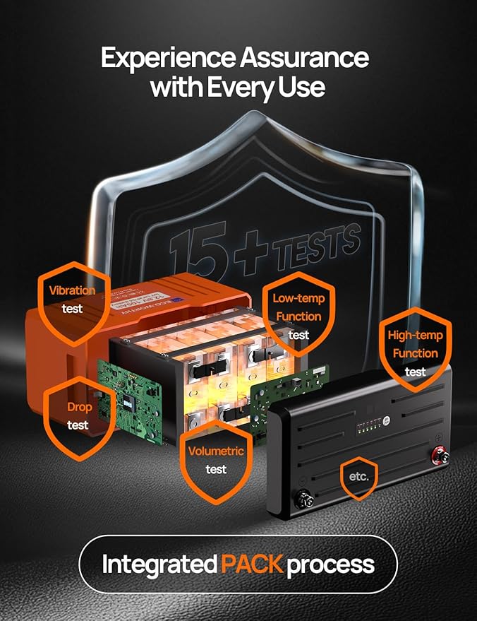 ECO-WORTHY 12V 100AH LiFePO4 Lithium Battery with SOC Display, Upgrade 2.0 with built-in Bluetooth, 100A BMS with Low-Temp Protection, Suitable for RV, Camping, Solar Off-Grid trolling motor