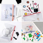 18 Pack A4 Mesh zipper pouch bags, Zipper Bags with Label Pocket,Zipper Pouches of office supplies,File Bags for Classroom Organization,Puzzles, Board Game Storage