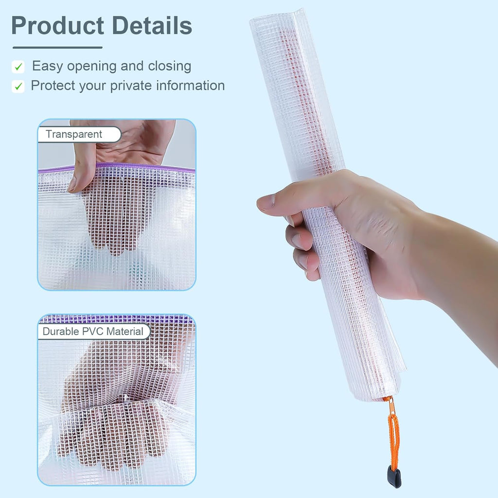 32pcs Mesh Zipper Pouch Bags, 8 Sizes, 8 Colors Zipper Pouches for Organizing, Board Game Storage, Travel, School Office