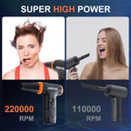 Compressed Air Duster, 220000RPM Canned Air Duster for Computer Cleaning Kit, 3 Speed Compressed Air Can with LED Light, Electric Air Duster for Cleanning Car, PC, Electronics