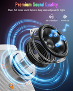 Portable Bluetooth Speaker Wireless with 9 Color Lights, 20H Playtime, Stereo Pairing, Deep Bass, IPX6 Waterproof, Bluetooth 5.3, Small Speaker for Home, Party, Outdoor, Camping, Beach, Gift