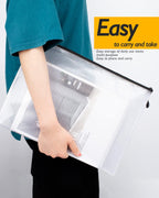 SUNEE Plastic Mesh Zipper Pouch 9x13 in (6 Colors, 12 Packs),Extra Large Water-Resistant Zip Bag for School Office Supplies, Puzzles & Games Organizing Storage