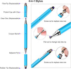 Penyeah Stylus, 4-in-1 Stylus Pen for Touch Screen, High Precision and Sensitivity Disc,Mesh,2 Sized Rubber Tips, Universal for iPhone/iPad/Android/Samsung/HP Tablets All Capacitive Touch Screens-Blue