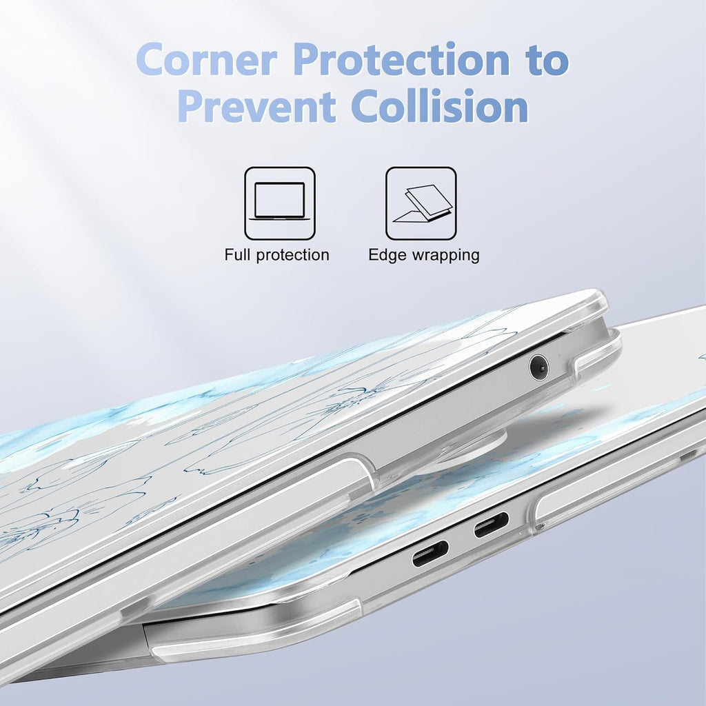 Case for MacBook Pro 13 inch with/Without Touch Bar (2016-2022, M2 A2338 M1 A2289 A2251 A2159 A1989 A1706 A1708), Hard Shell + Keyboard Cover + Dust Plug, Abstract Floral