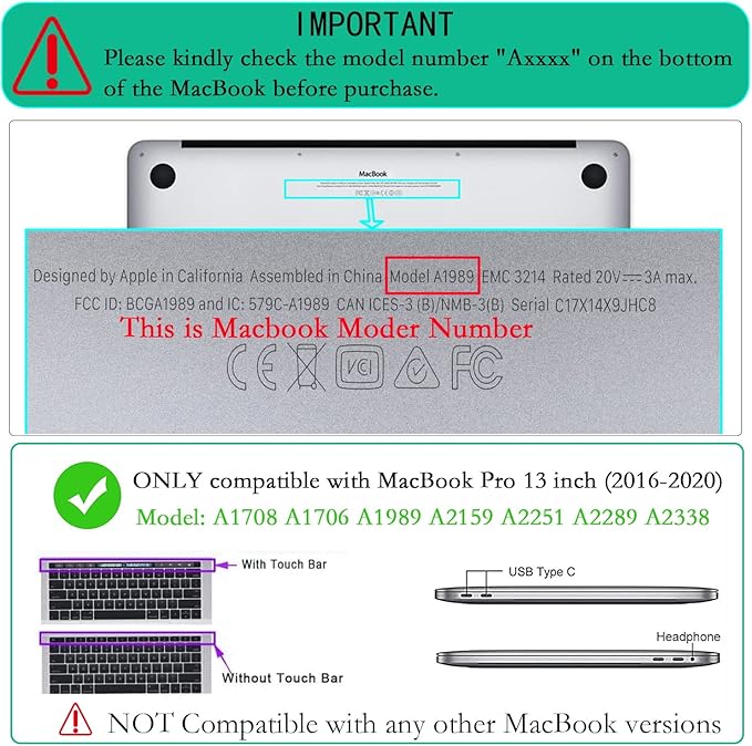 LanBaiLan Compatible for MacBook Pro 13 inch with Touch Bar 2016-2023 Release M1 M2 A2338 A2289 A2251 A2159 A1989 A1706 A1708, Laptop Hard Case & Keyboard Cover, Green Flower