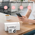 Bluetooth Thermal Shipping Label Printer, Wireless 4x6 Shipping Label Printer for Packages, High-Speed Thermal Printer Compatible with Android, iOS & Windows for Amazon, Ebay, Shopify, USPS