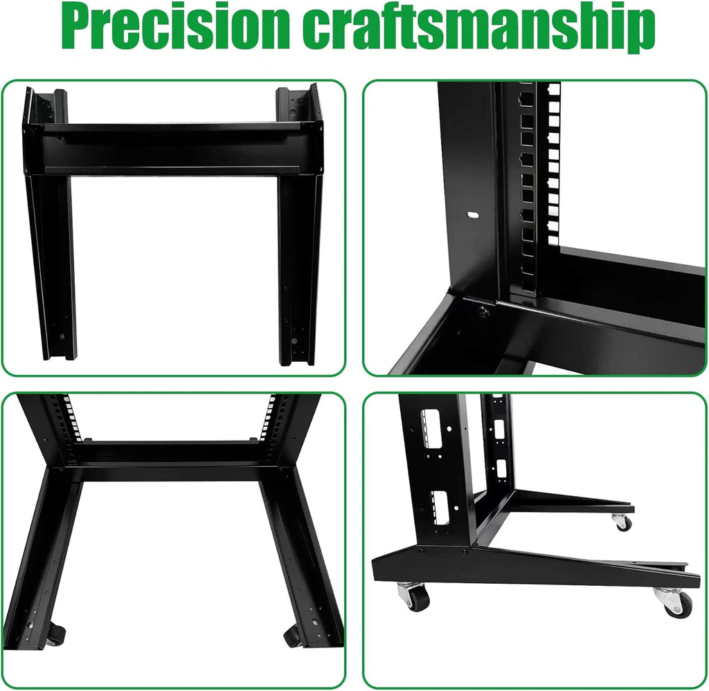 2 Post 42U Open Frame Server Rack 2-Post Server Rack Network Rack,with Movable casters，No Tray Included,for 19 Inch Equipment, Networking Data & IT Devices,1080lbs Weight Capacity(2P-DL-42U)