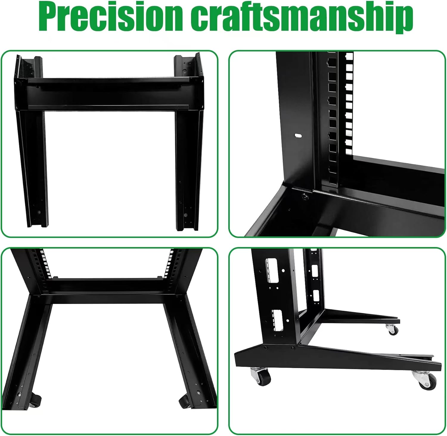 2 Post 42U Open Frame Server Rack 2-Post Server Rack Network Rack,with Movable casters，Comes with 2 Center Trays,for 19 Inch Equipment, Networking Data & IT Devices,1080lbs Weight Capacity(2P-DL-42)