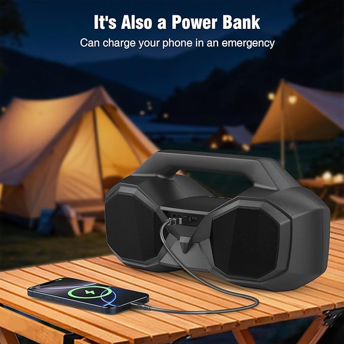 KMAG Bluetooth Speaker Wireless, 80W Loud Speaker with Deeper Bass, IPX7 Waterproof, 20H Playtime, Cool Lights, TWS, Portable Speaker for Home, Outdoor, Workshop, Party, Gift for All