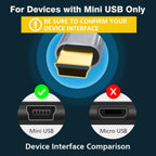 AGVEE 6.6ft Mini USB Cable, Braided Durable USB-A to Mini-B Charger Charging Cord for TI-84, Garmin GPS, Go-Pro Hero 4 3 2 HD, PS3 Controller, Canon Camera, Blue Yeti Microphone, Dark Gray