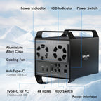 WAVLINK 4-Bay Hard Drive Enclosure for 3.5" and 2.5'' SATA HDD/SSD Featuring 10Gbps USB-C 3.2, Max 88TB Capacity, Built-in Temp-Controlled Cooling Fans, 4K HDMI Stunning Video Output, Aluminum Shell