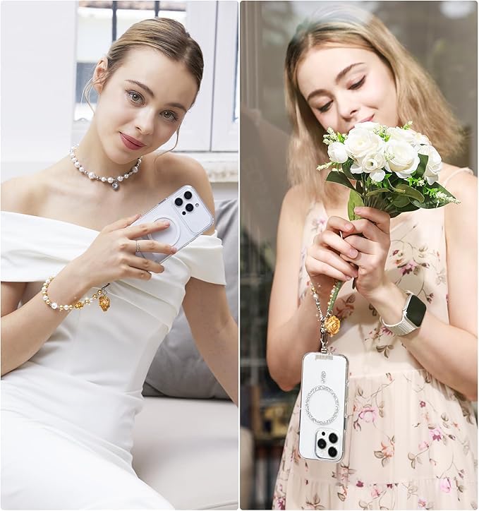 memumi Universal Phone Wrist Strap, Hand wristlet Strap for Women Anti-Theft Secure Lanyard for Smartphones Dried Flowers