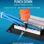 Rapink Patch Panel 48 Port Cat6 10G Support, Network Patch Panel UTP 19-Inch, Wallmount or Rackmount 1U Ethernet Patch Panel Punch Down Block for Cat6, Cat5e, Cat5 Cabling