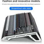 W IN-MIX DX16 Professional DJ Audio Mixer 16 Channel with 99 DSP Effects,7-band EQ,Independent 48V Phantom Power&Mute Button,Bluetooth Function,USB Interface Recording For Studio & Stage