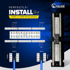 NewYork Cables 12 Port Vertical Cat6 Patch Panel – 10Gb Ethernet, 1U Wall Mount, T568A/B Color-Coded, Unshielded Keystone, 110/Krone Compatible, with Back Bar, Cable Ties & Screws