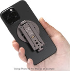 Magnetic Tripod for iPhone 12/13/14/15/16 & MagSafe Cases | Handy Phone Stand | 20 N52 Magnets Inside, Cold Shoe Mount, 1/4" Screw & Foldable Hook