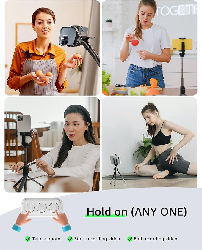 Fingertip Bluetooth Remote Control TIK TOK Wireless Page Turner TYUOBOX Camera Remote Shutter Selfie Button Controller with Charging Case for iPhone Android Ipad Cell Phone (White)