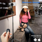 PHOPIK 35" Magnetic Selfie Stick Phone Tripod, Extendable Phone Tripod with Cold Shoe and Remote,Compatible with iPhone/Android/Sport Camera Perfect for Video Recording/Selfies/Insta360 x5（Black）