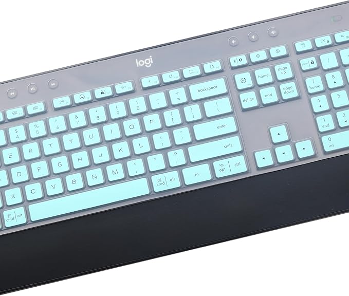 Keyboard Cover Skin for Logitech MK545 MK540 Wireless Keyboard, Logitech MK545 Keyboard Protector, Logitech MK540 Ultra Thin Desktop PC Silicone Clear Keyboard Skin Protector-Hotblue